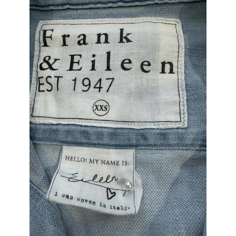 Frank & Eileen Light Blue Denim Long Sleeve Button Eileen Top Sz XXS - Picture 6 of 7